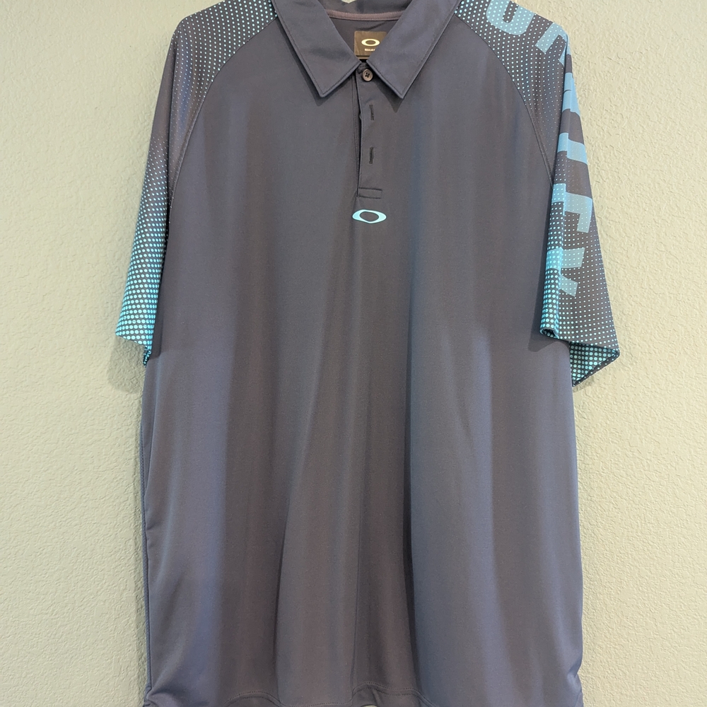 Oakley Navy Polo Shirt with Blue Accents
